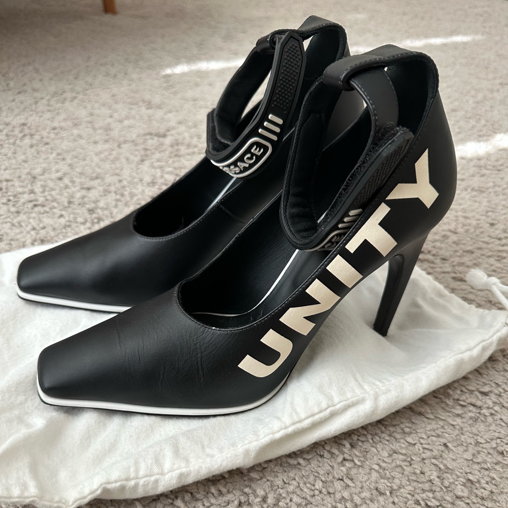 Versace Black And White Heels